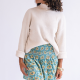 Sandy Smocked Mini Skirt - Wildflower Teal Butter
