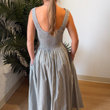 Yana Gingham Maxi Dress - Cream/Black