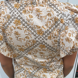 Izzy Flutter Sleeve Top - Natural Multi
