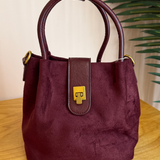 Ellie Suedelike Top Handle Crossbody - Merlot