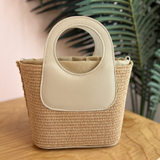 Parmilla Raffia Leather Bag - Beige