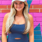 Never Lost a Tailgate Trucker Hat - Pink on Cool Blue