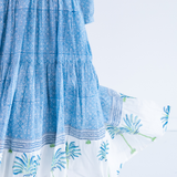 Esther 3/4 Sleeve Maxi Dress - Palm Tile Blue
