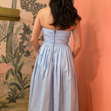 Mia Strapless Midi Dress - Light Blue