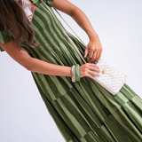 Lil Fall Smocked Maxi Dress - Thick Stripe Olive