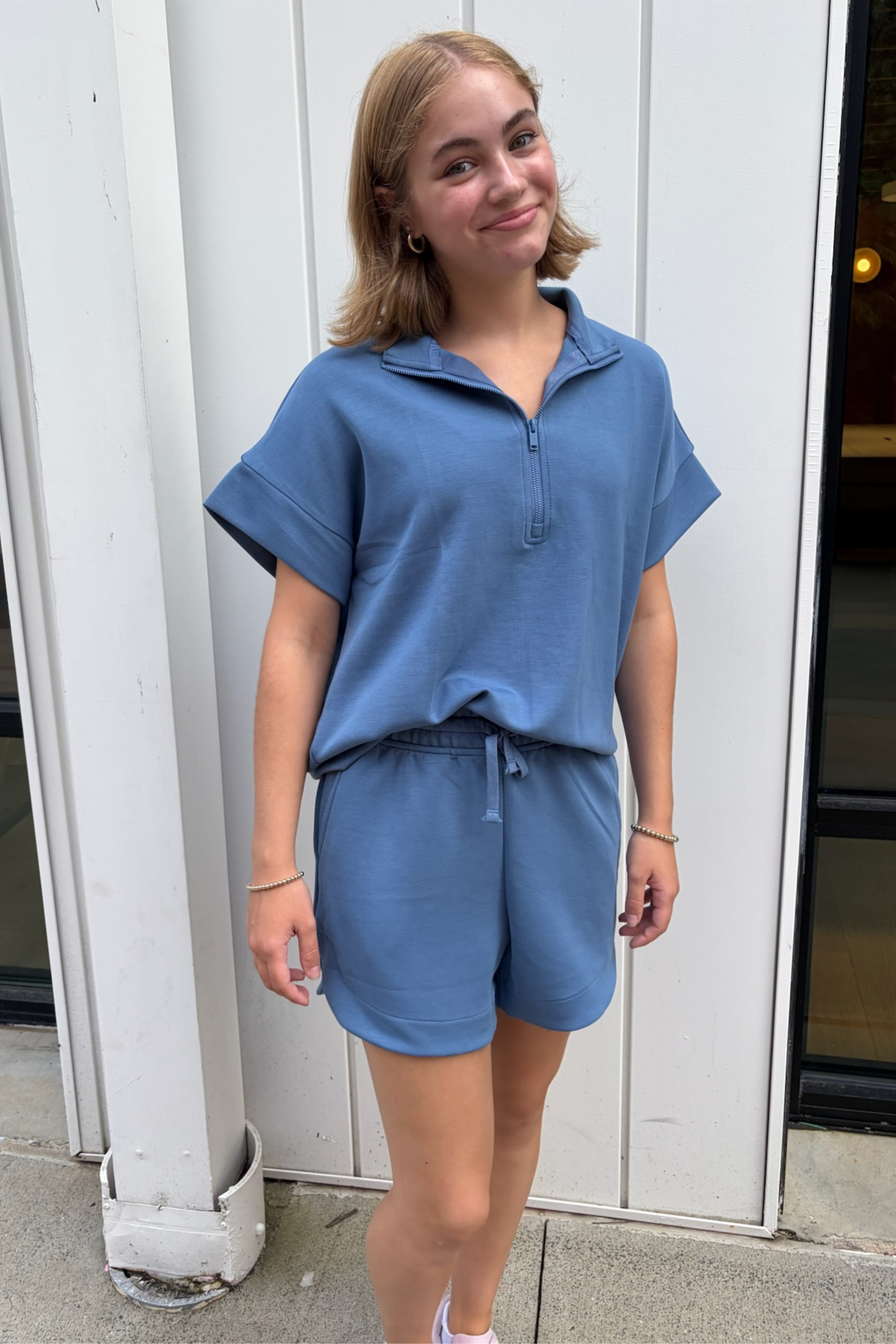 Spandex Tulip Short - Paradise Blue