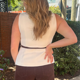 Anna Belted Vest - Ivory