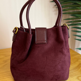 Ellie Suedelike Top Handle Crossbody - Merlot