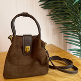 Ellie Suedelike Top Handle Crossbody - Chocolate