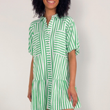 Alexa Stripe Mini Dress - Green