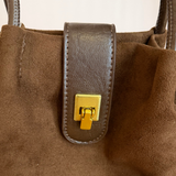 Ellie Suedelike Top Handle Crossbody - Chocolate
