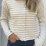 Amanda Polished Cardigan - Lt Oatmeal White
