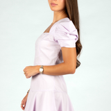 Kimberly Puff Sleeve Romper - Lavender