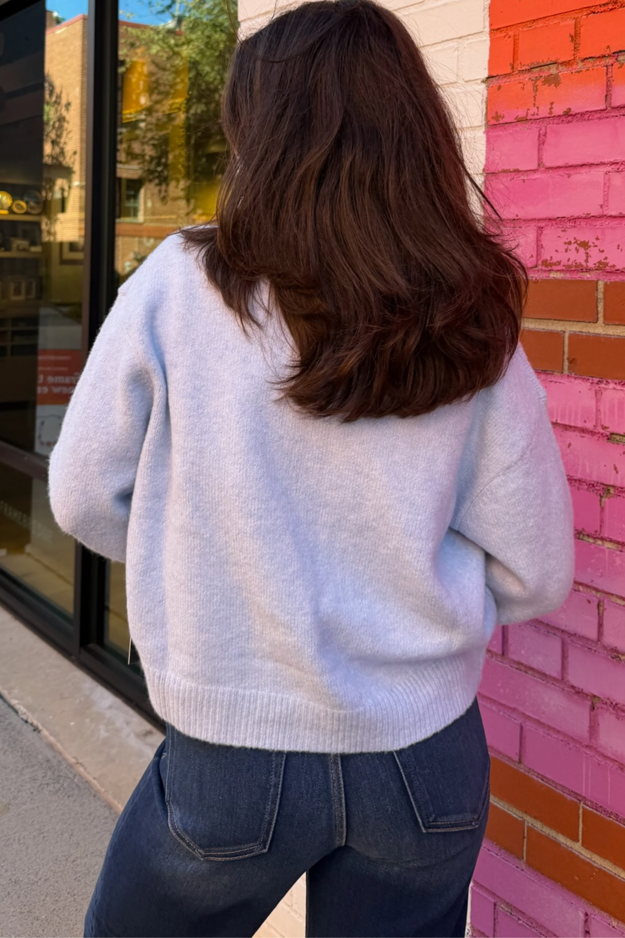 Mary Knit Button Up Cardigan Sweater - Blue