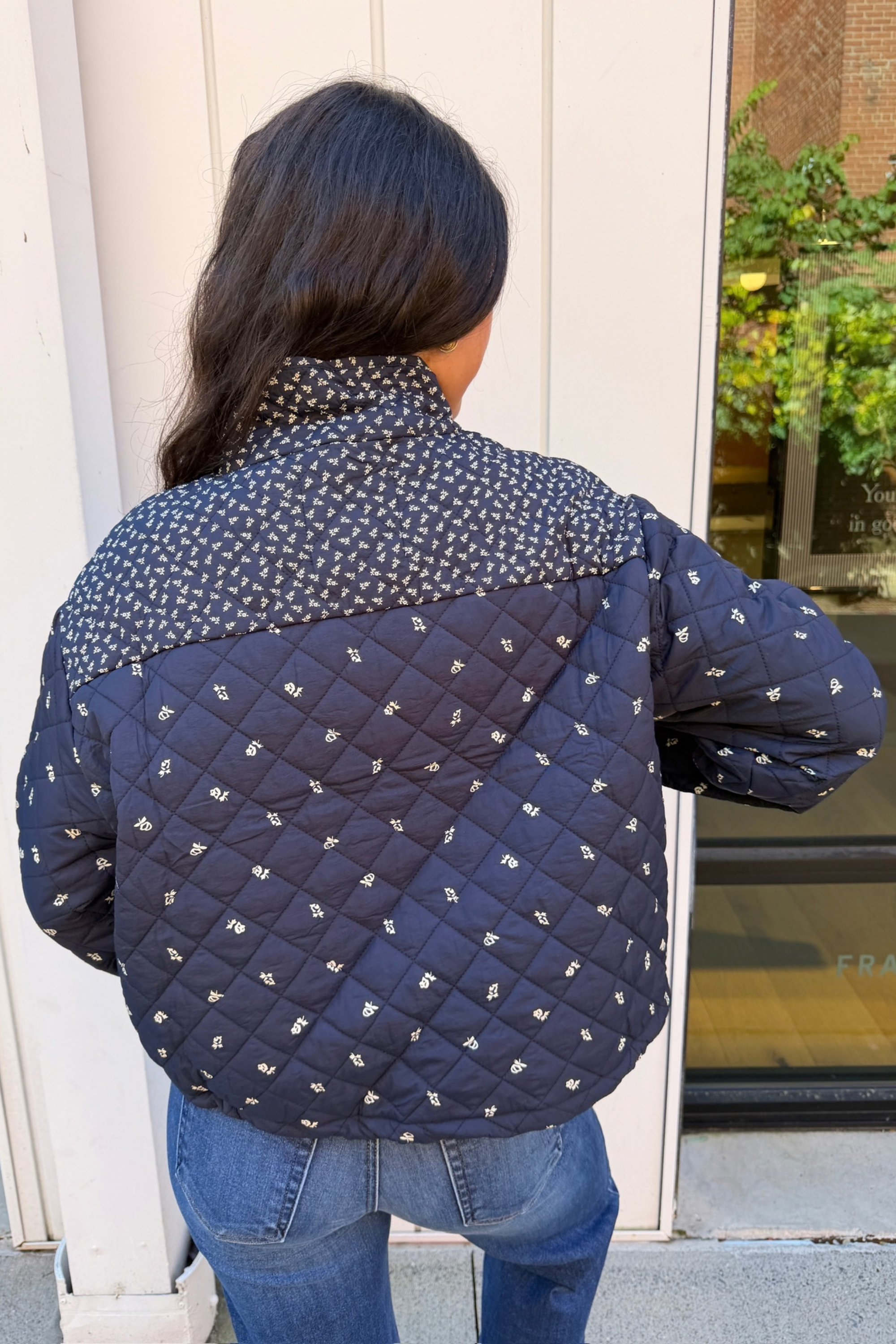 Ulla Floral Jacket - Navy Floral
