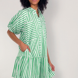 Alexa Stripe Mini Dress - Green