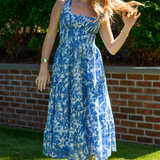 Joy Bow Maxi Dress - Oasis Cornflower