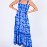 Cisco Sleeveless Midi Dress - Periwinkle Palm