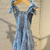 WeeLil Joy Bow Dress - Shells Carolina Bright Blue