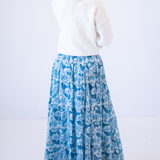 Britt Smocked Maxi Skirt - Blue Bird