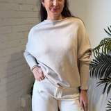 Kee Knit Raw Edge Sweater - Classic Beige
