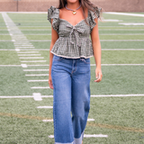 Charlotte Cuffed Wide Leg Jean - Medium Denim