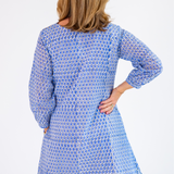 Sammy Caftan Mini Dress - Fishnet Cornflower