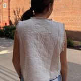 Lila Bow Vest - Ecru