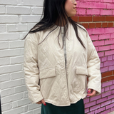 Oversized Quilted Greta Jacket - Cream