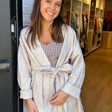 Bea Belted Open Cardigan - Oatmeal