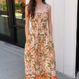 Vera Maxi Dress - Peach Multi