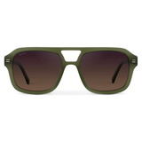 Sydney Aviator Sunglasses - Milky Olive Green/Sunset Gradient Lens
