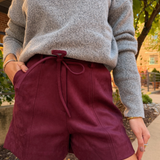 Ginette Leather Shorts - Bordeaux