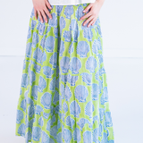 Britt Smocked Maxi Skirt - Shells Lime Navy