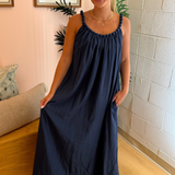 Serena Flowy Maxi Dress - Deep Navy