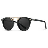 Skyler Round Polarized Sunglasses - Black / Black Gradient Lens