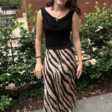 Olivia Animal Print Silky Skirt - Tiger