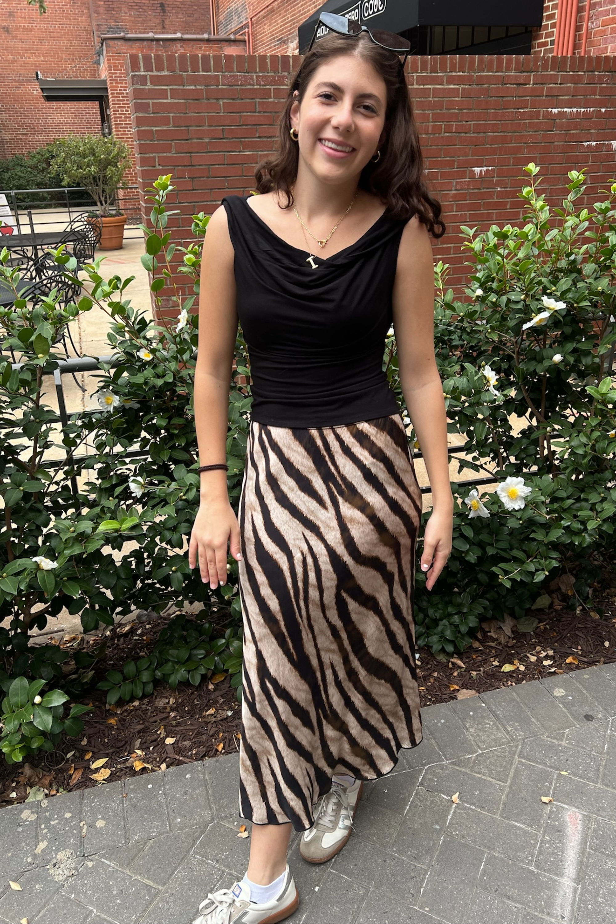 Olivia Animal Print Silky Skirt - Tiger