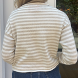 Amanda Polished Cardigan - Lt Oatmeal White