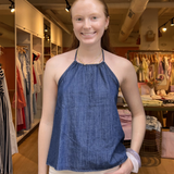 Hanna Halter Denim Top - Denim