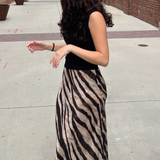 Olivia Animal Print Silky Skirt - Tiger