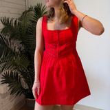Luke Lace Mini Dress - Red