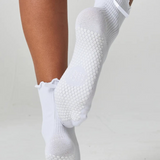 Juliet Ruffle Grip Socks - White