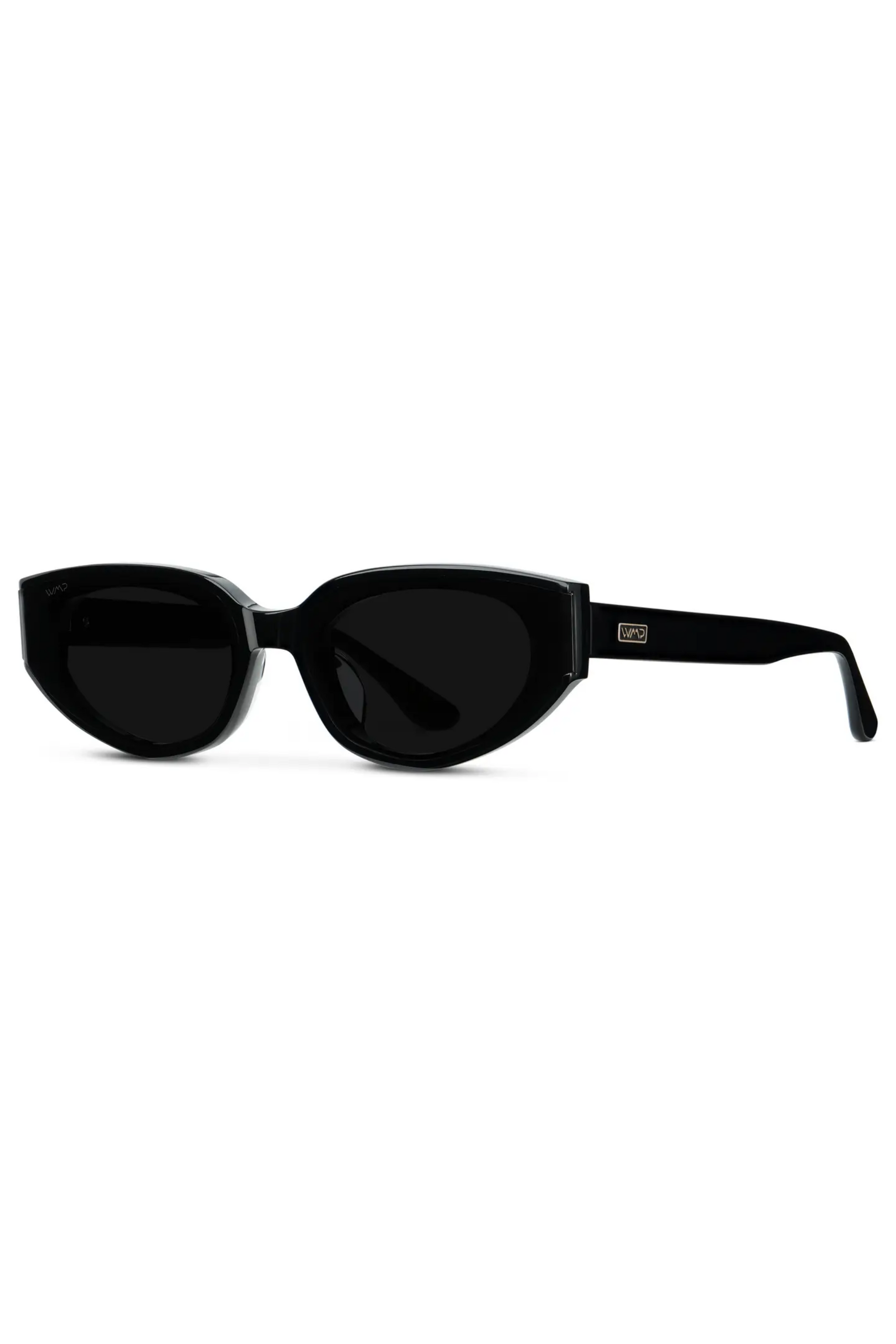 Astra Cat Eye Sunglasses - Black / Triple Black Lens – Lilbelle