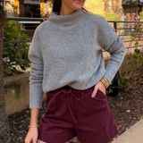 Ginette Leather Shorts - Bordeaux