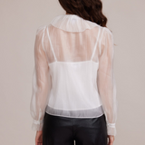 Garance Bow Button Down Blouse - White