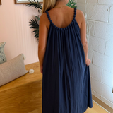 Serena Flowy Maxi Dress - Deep Navy
