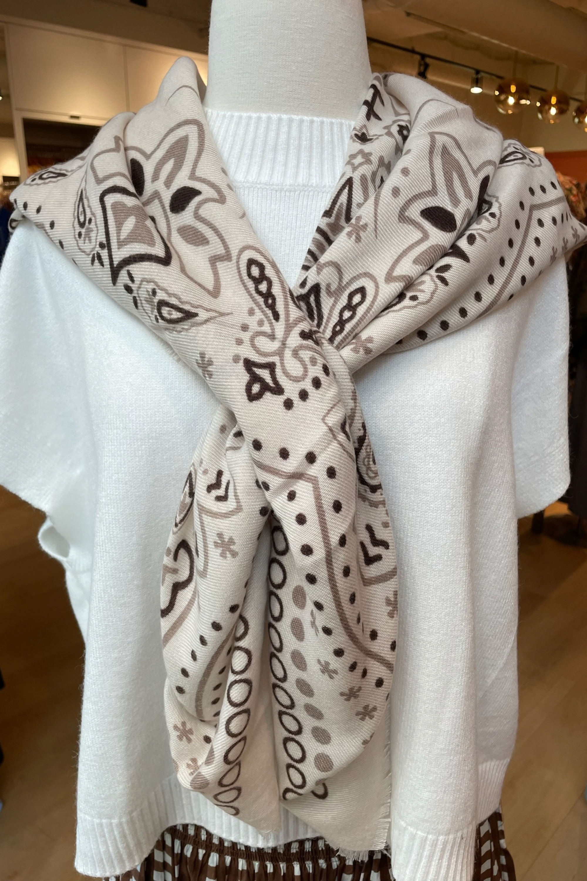 Bandana Square Scarf - Beige