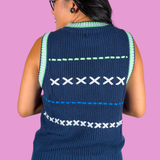 Parker Stitched Vest - Sailor/Frost Blue