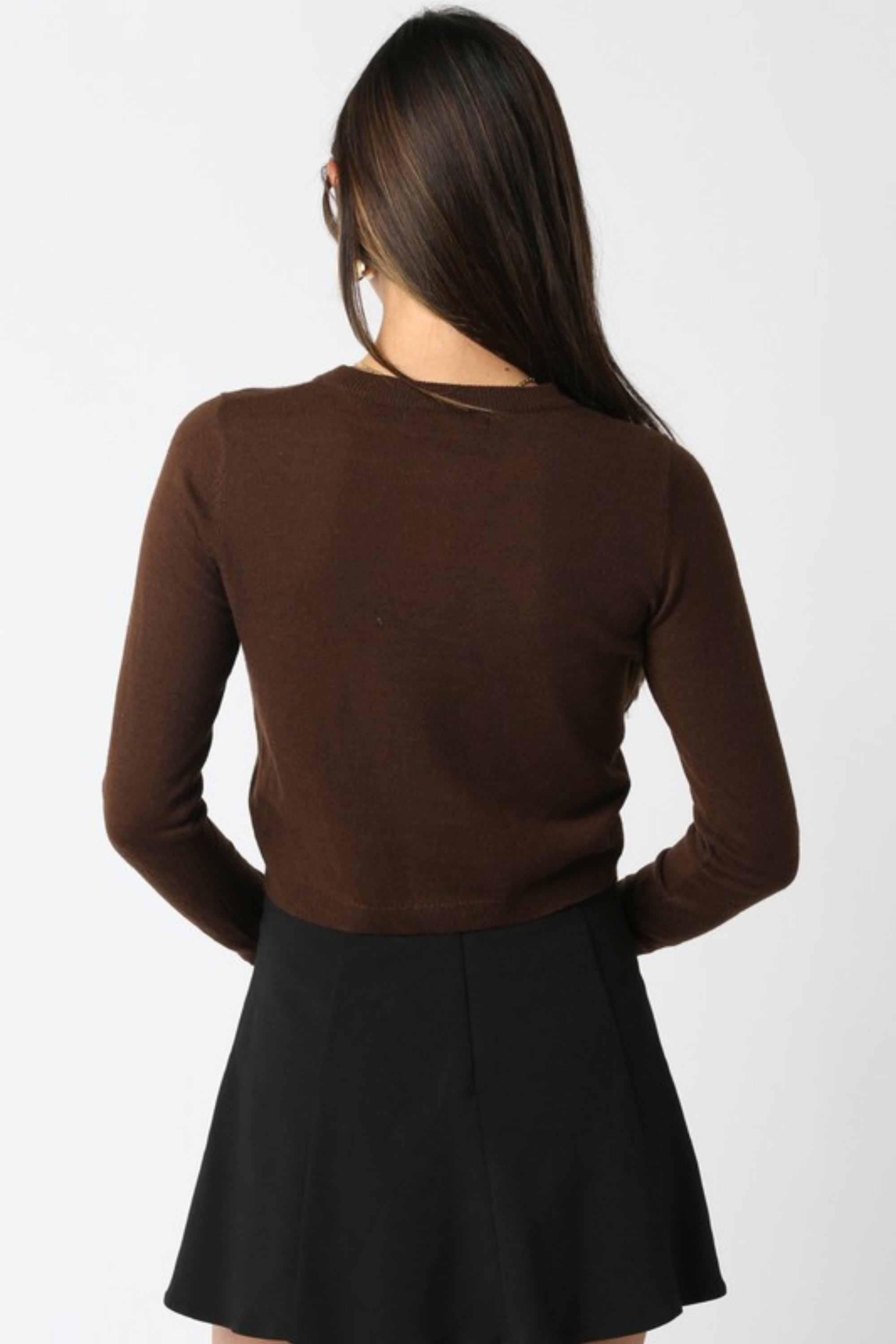Mickie Lightweight Button Up Cardigan - Brown